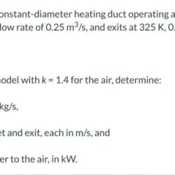 Air enters a horizontal constant-diameter heating duct