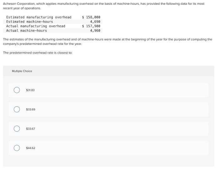 Acheson corporation which applies manufacturing overhead