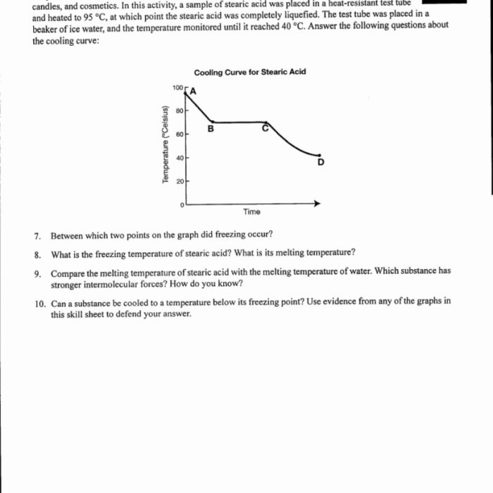 Reading the heating/cooling curve homework